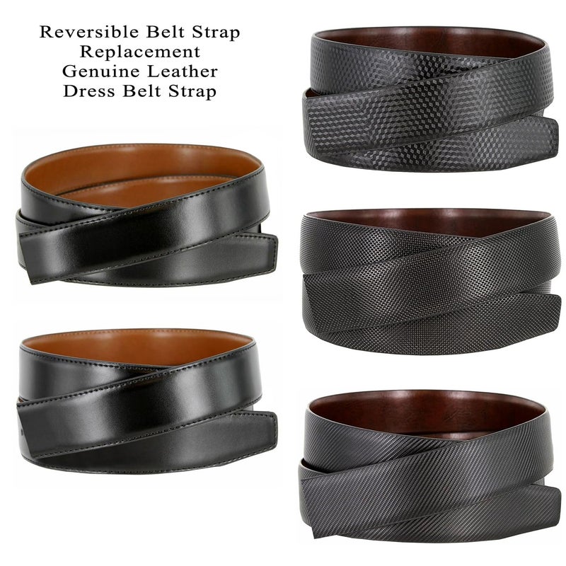 Belts.com 160502 Reversible Belt Strap Replacement Genuine Leather Dress Belt Strap, 1-1/8" (30mm) Wide (Black/Tan, 34) - Image 5